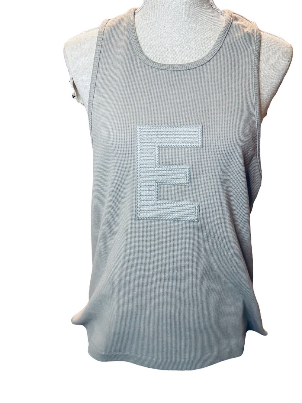 FEAR OF GOD Seal Essentials Tank Womens Neutral Beige Waffle Knit Top Size Med